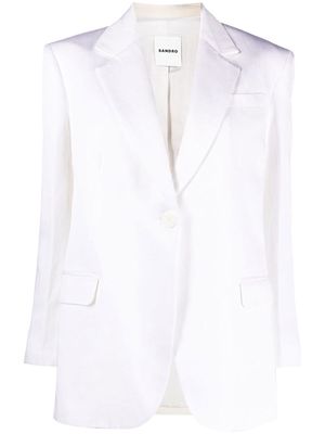 SANDRO single-breasted cotton blazer - White