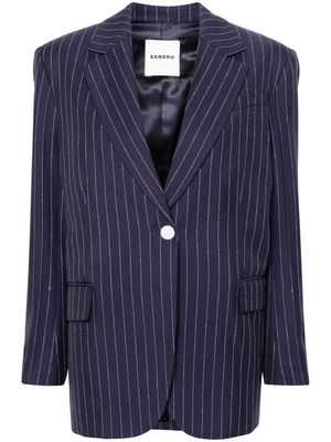 SANDRO single-breasted pinstripe blazer - Blue