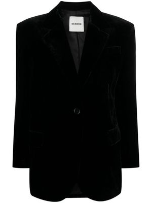 SANDRO single-breasted velvet blazer - Black
