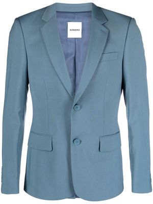 SANDRO single-breasted virgin wool jacket - Blue