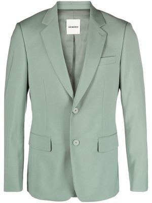 SANDRO single-breasted virgin wool jacket - Green