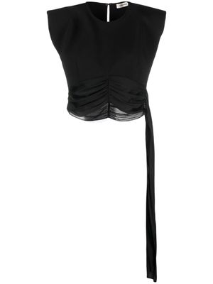 SANDRO sleeveless ruched blouse - Black
