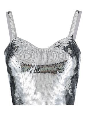 SANDRO Sliven cropped tank top - Silver