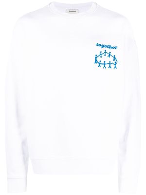 SANDRO slogan-print cotton sweatshirt - White