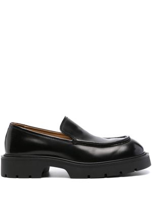 SANDRO square-toe leather loafers - Black