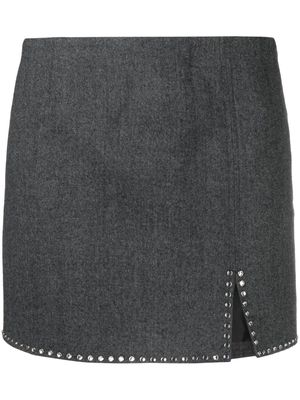 SANDRO studded wool miniskirt - Grey