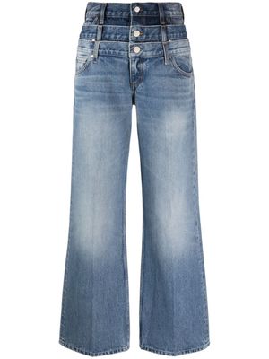 SANDRO triple-waisted organic-cotton straight-leg jeans - Blue