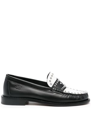 SANDRO two-tone leather loafers - Black