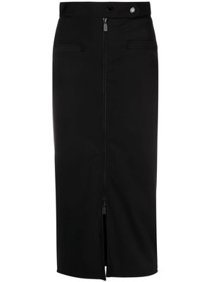 SANDRO two-way-zip mid-calf-length pencil skirt - Black