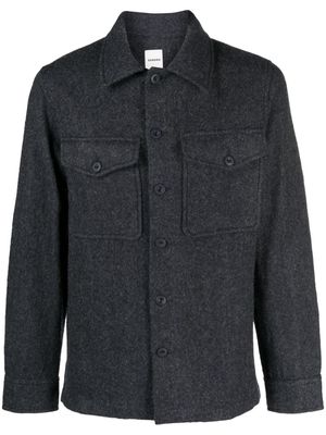 SANDRO virgin-wool shirt jacket - Blue