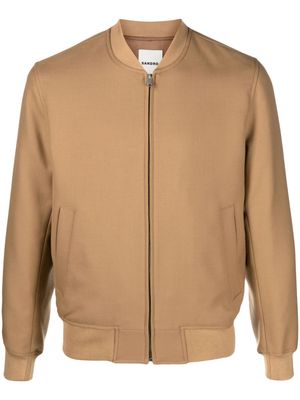 SANDRO wool-blend bomber jacket - Brown