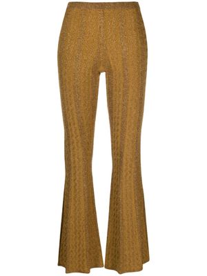 SANDRO zigzag lurex flared trousers - Gold