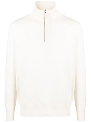 SANDRO zip-up high-neck jumper - White