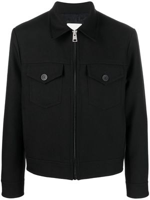 SANDRO zip-up shirt jacket - Black