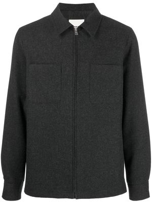 SANDRO zipped-up shirt jacket - Grey