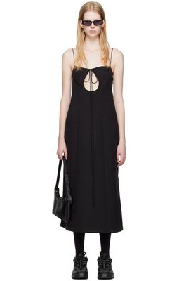 Sandy Liang Black Georgica Midi Dress