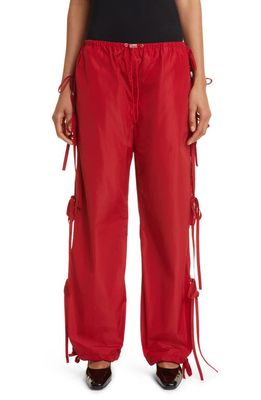 Sandy Liang Cam Bow Trim Pants in Red