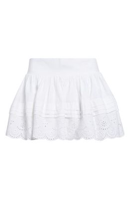 Sandy Liang Ira Pintuck & Eyelet Miniskirt in White 