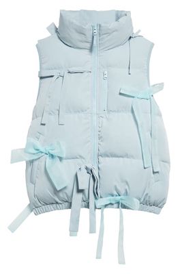 Sandy Liang Marius Quilted Puffer Vest in Ice Blue