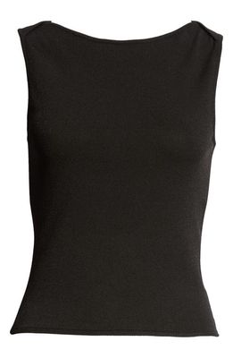 Sandy Liang Peeky Boatneck Tank in Black 