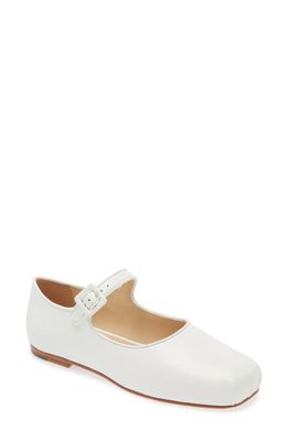 Sandy Liang Pointe Mary Jane Flat in Optic White 