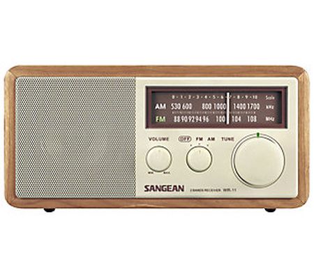 Sangean WR-11 Wooden Cabinet AM/FM Tabletop Rad io