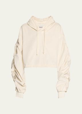 Sanguinetti Ruched Cropped Hoodie
