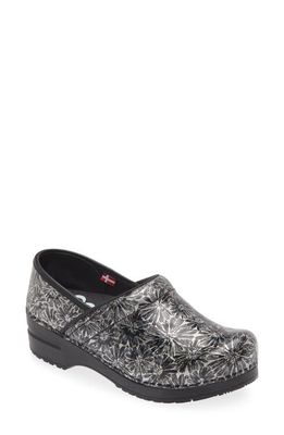 Sanita Rumney Floral Clog in Black/Silver 