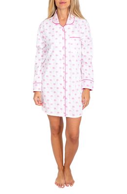 Sant and Abel Pink Palm Tree Long Sleeve Cotton Nightshirt
