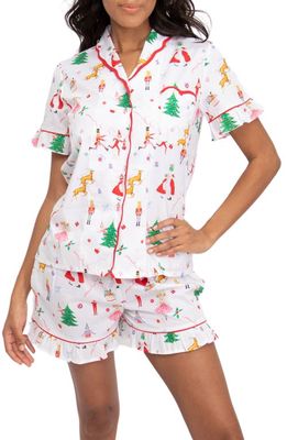 Sant and Abel x Kathy Hilton Christmas Magic Print Cotton Short Pajamas in Multi
