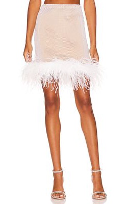 Santa Brands Feathers Mini Skirt in White