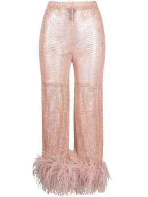 Santa Brands Feathers rhinestone-embellished cropped trousers - Neutrals