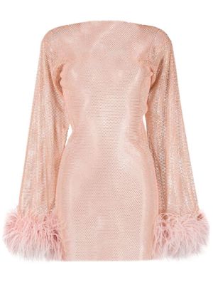 SANTA BRANDS Feathers rhinestone-embellished minidress - Pink