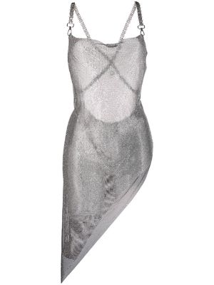 Santa Brands Miami rhinestone-embellished asymmetric dress - Black