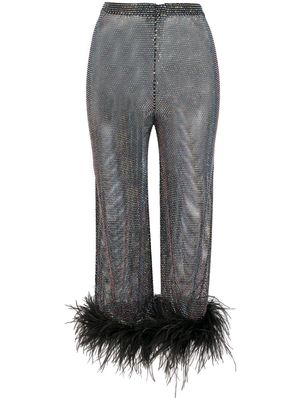 SANTA BRANDS ostrich-feather cropped trousers - Black