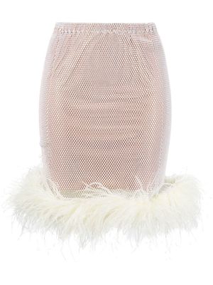 SANTA BRANDS ostrich-feather skirt - White