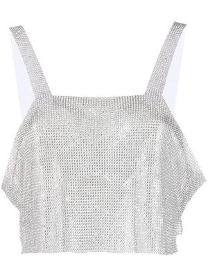 SANTA BRANDS rhinestone-embellished draped crop top - Silver