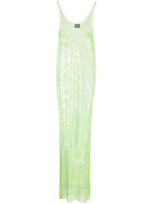 Santa Brands rhinestone-embellished mesh long dress - Green