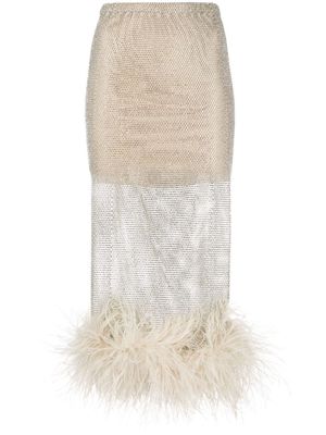 Santa Brands rhinestone-embellished mesh skirt - Gold