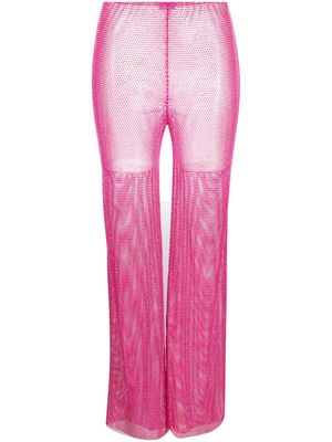 Santa Brands rhinestone-embellished sheer trousers - Pink