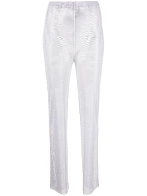 SANTA BRANDS rhinestone-embellished sheer trousers - White