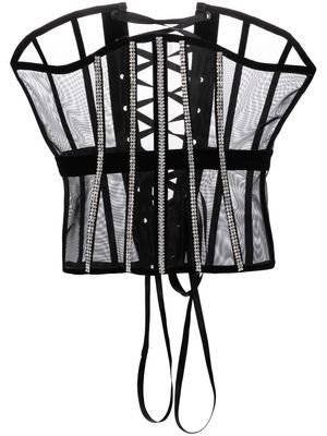 Santa Brands semi-sheer corset top - Black