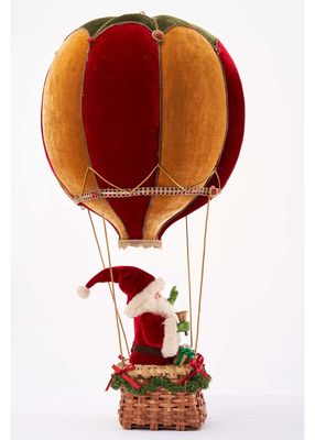 Santa In Hot Air Balloon Holiday Decoration