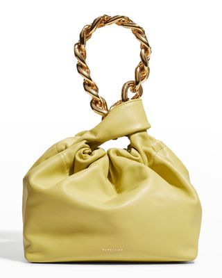 Santa Monica Leather Top-Handle Bag w/ Chain