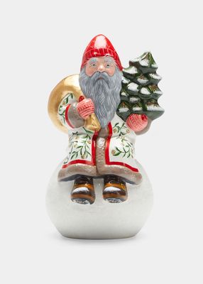 Santa on Snowball with Golden Sack