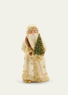 Santa White Coat with Gold Accents Christmas Decoration