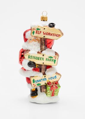 Santa with Signs Christmas Ornament