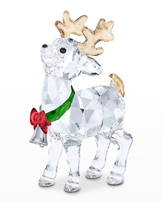 Santa's Reindeer Crystal Figurine