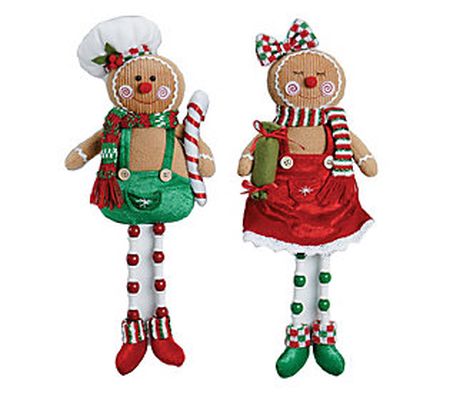Santa's Workshop 20" Christmas Gingerbread Peop le, Set of 2