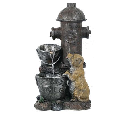 Santa's Workshop 23.2" Lighted Fire Hydrant and Pup Fountain